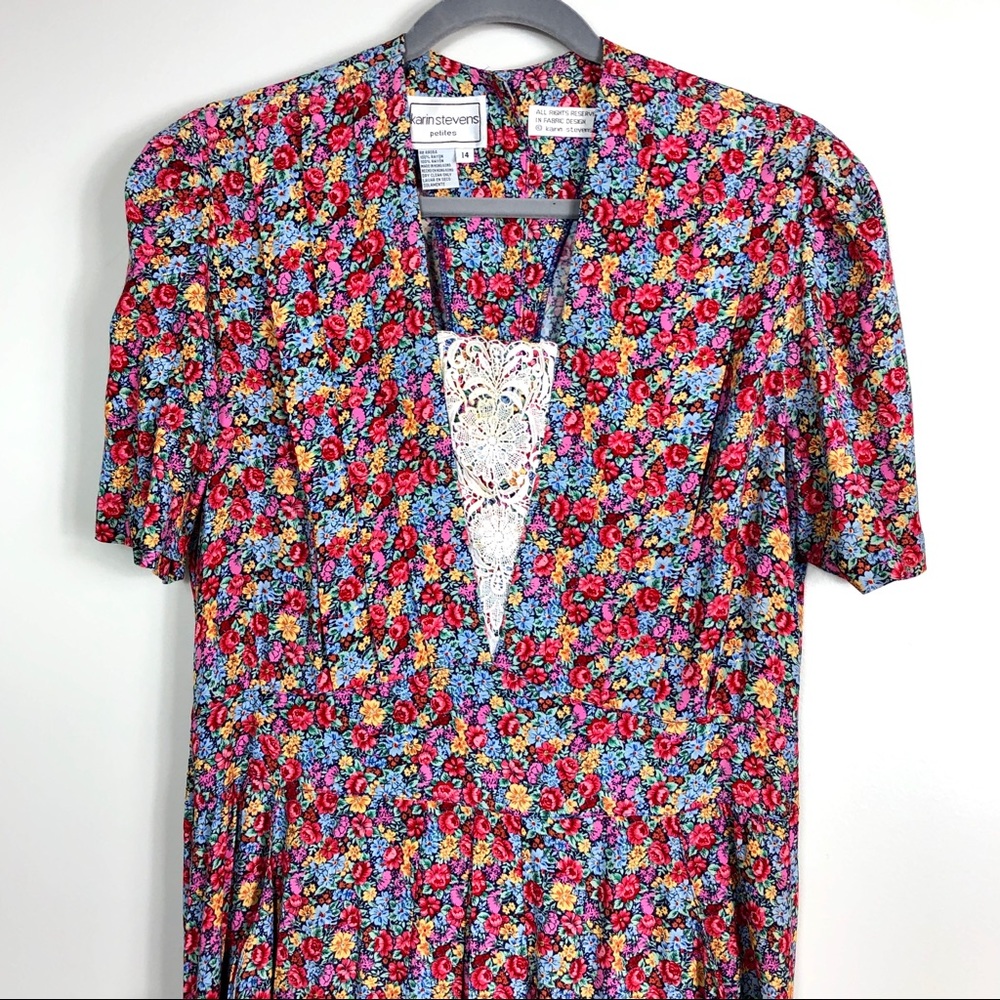 Vintage Karin Stevens Blossom Prairie Dress - Picture 6 of 13